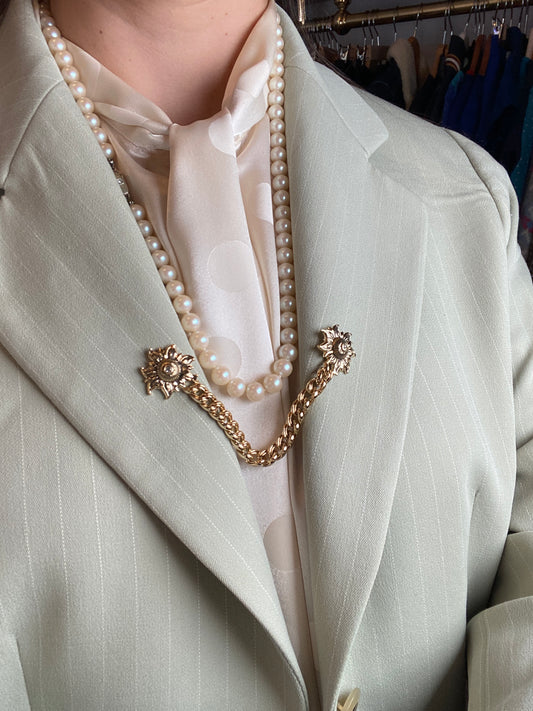 Collier Vintage en perles de verre nacrées