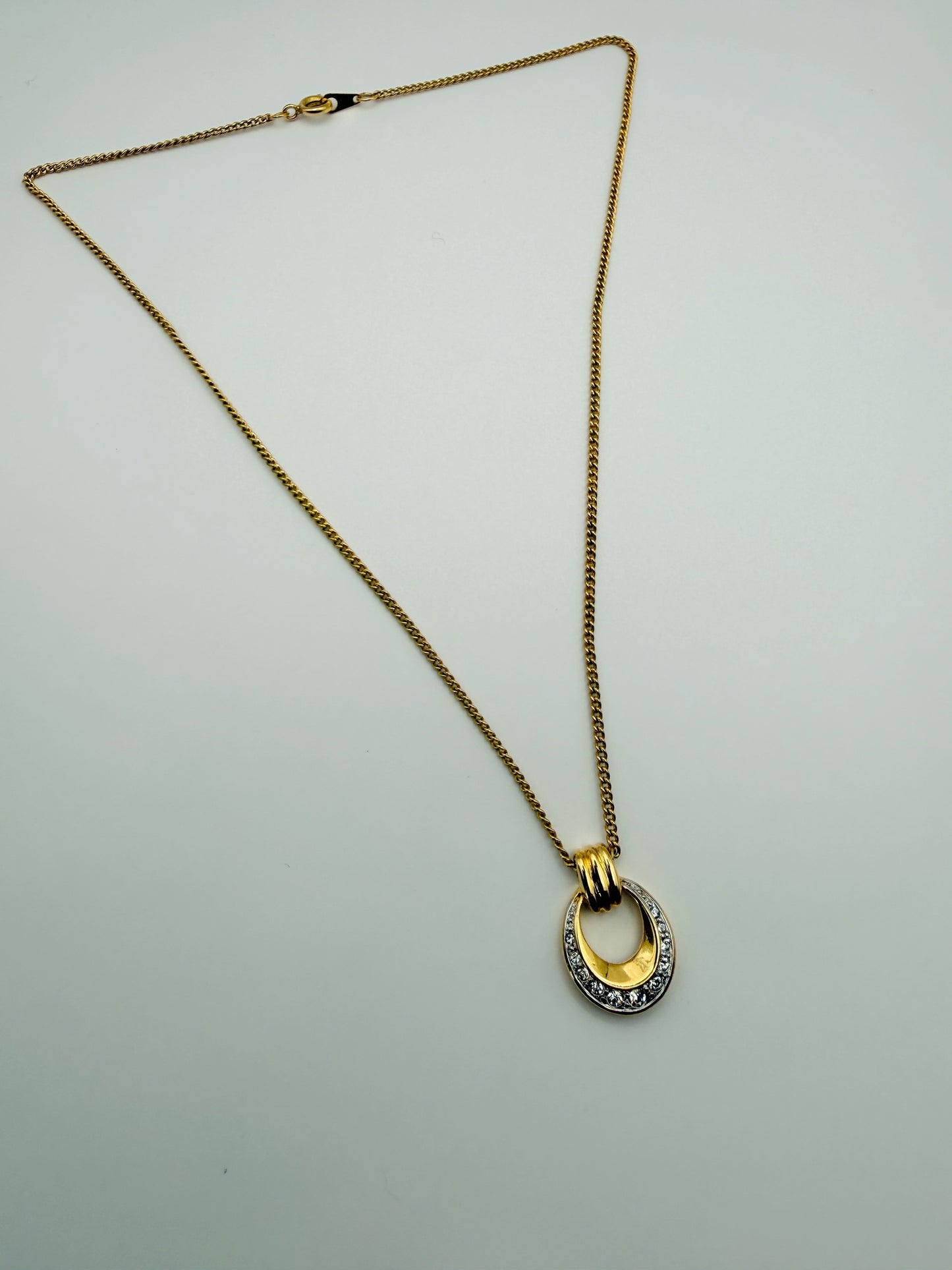 Collier vintage bicolore à strass