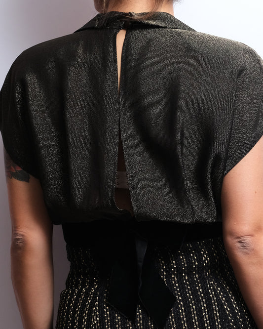 Robe Christian Dior en Soie – Années 80 – Noir & Or