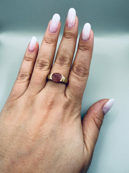 Bague pierre naturelle en argent 925 – design sculptural