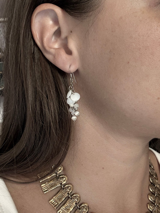 Boucles d’oreilles pendantes vintage argent 925 cristaux