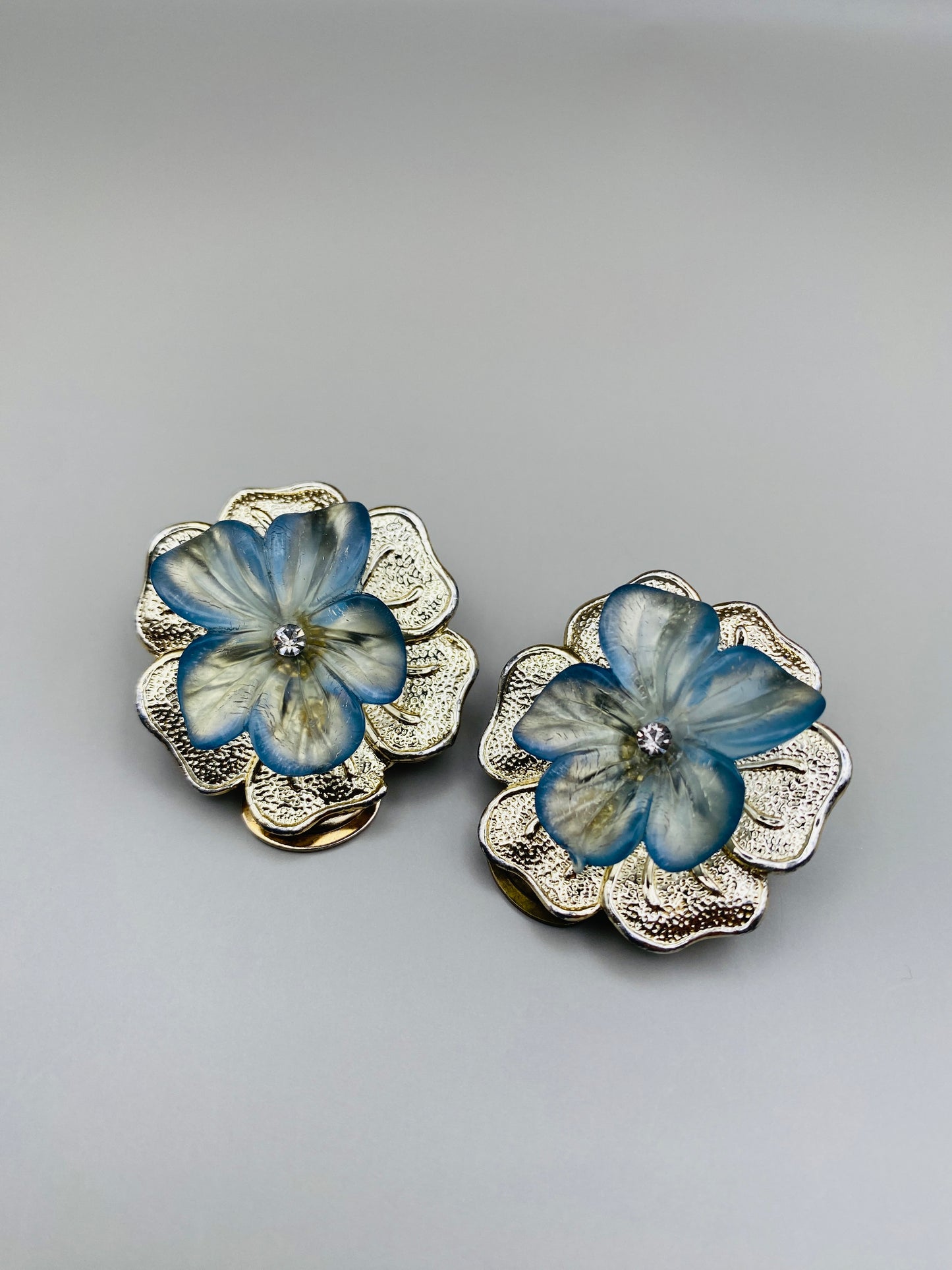 Clips Vintage argentés fleurs
