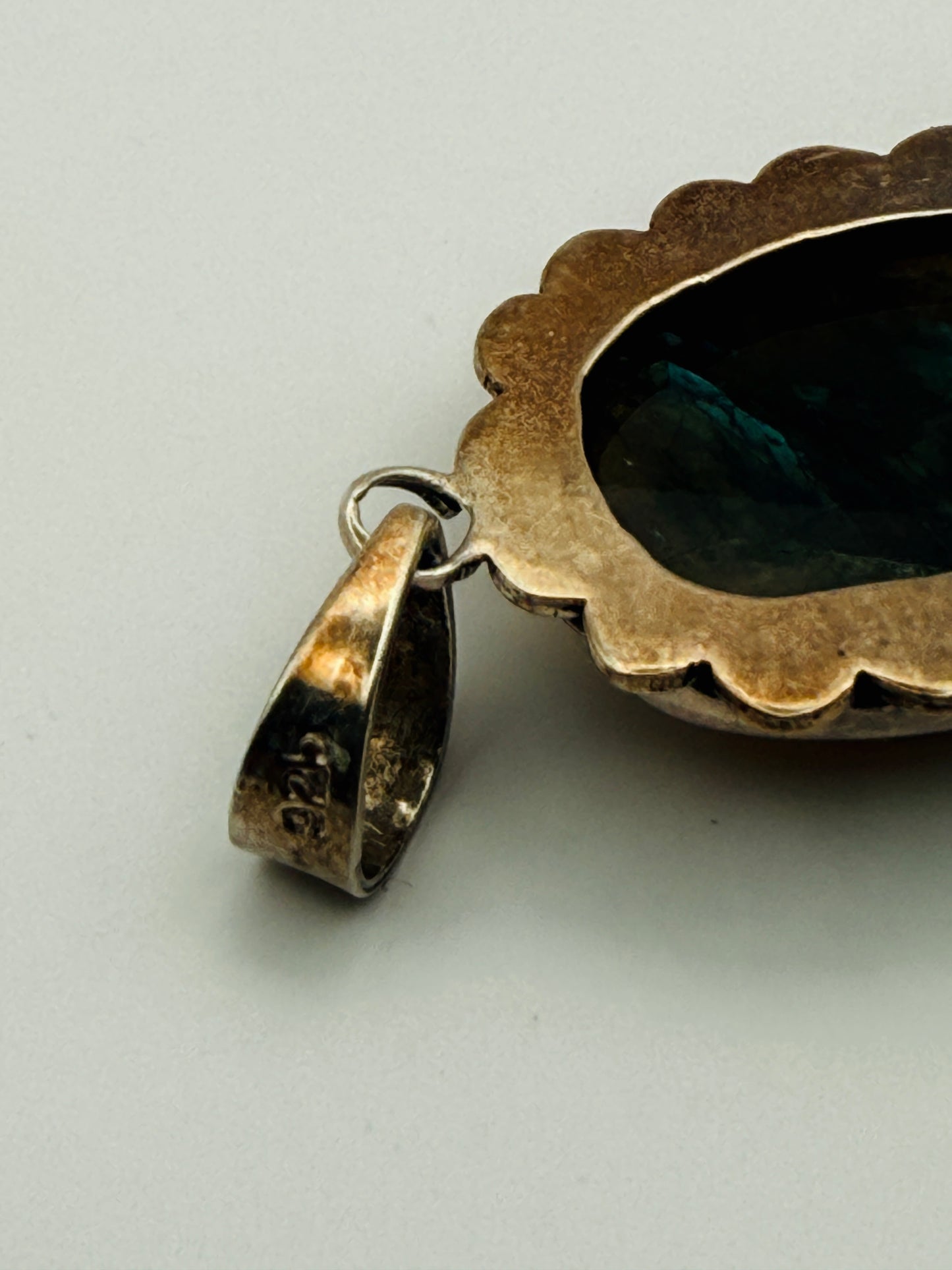 Pendentif vintage ovale argent 925