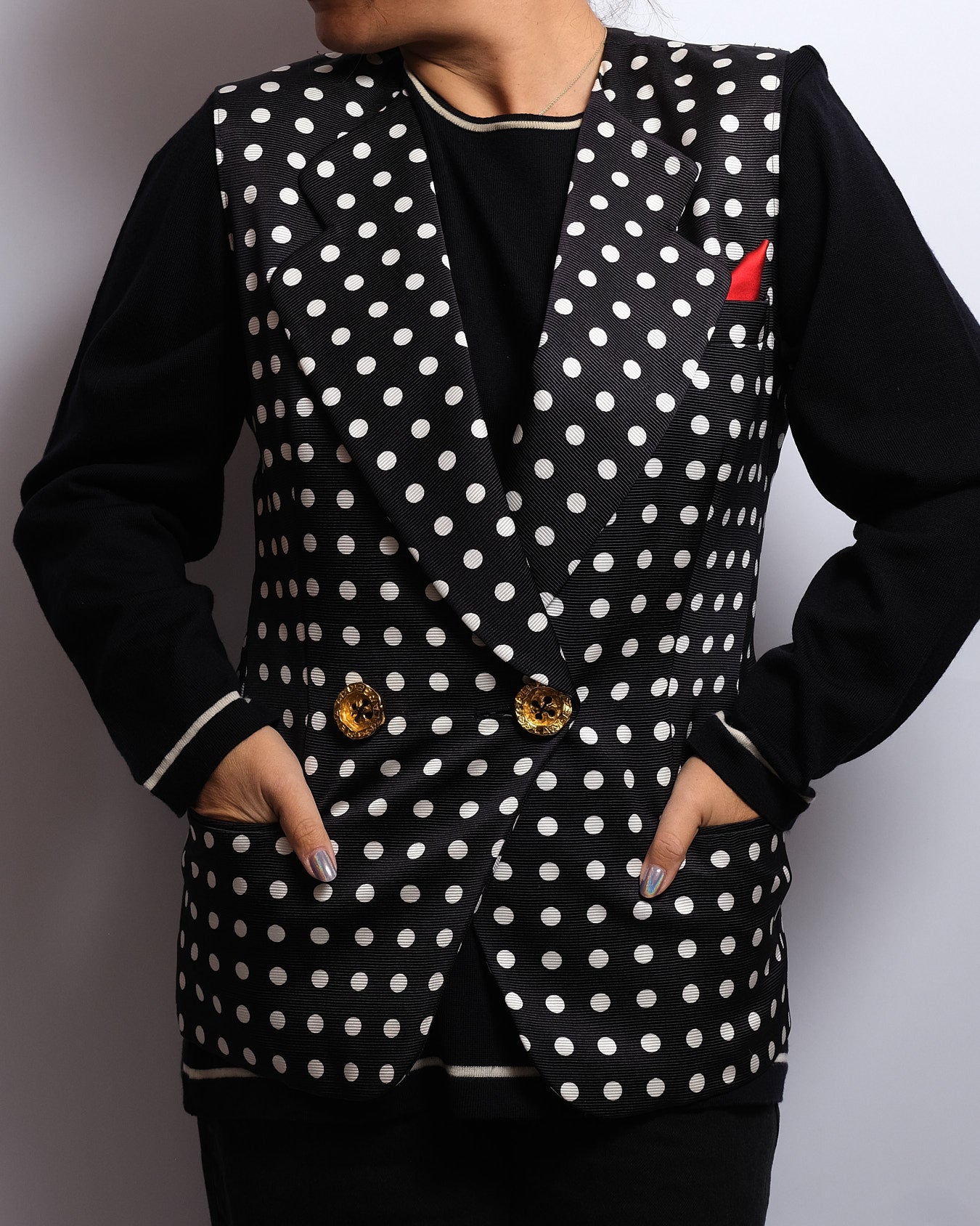 Gilet tailleur upcyclé Rena Lange – Made in W. Germany, années 80/90