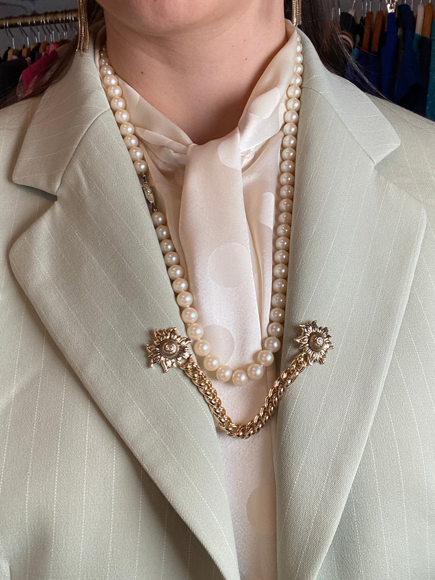 Collier Vintage en perles de verre nacrées