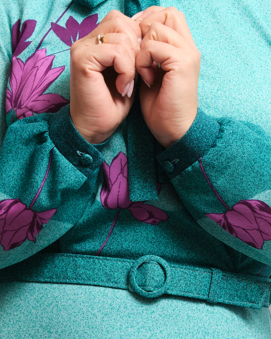 Robe vintage années 60 – imprimé floral, esprit rétro iconique