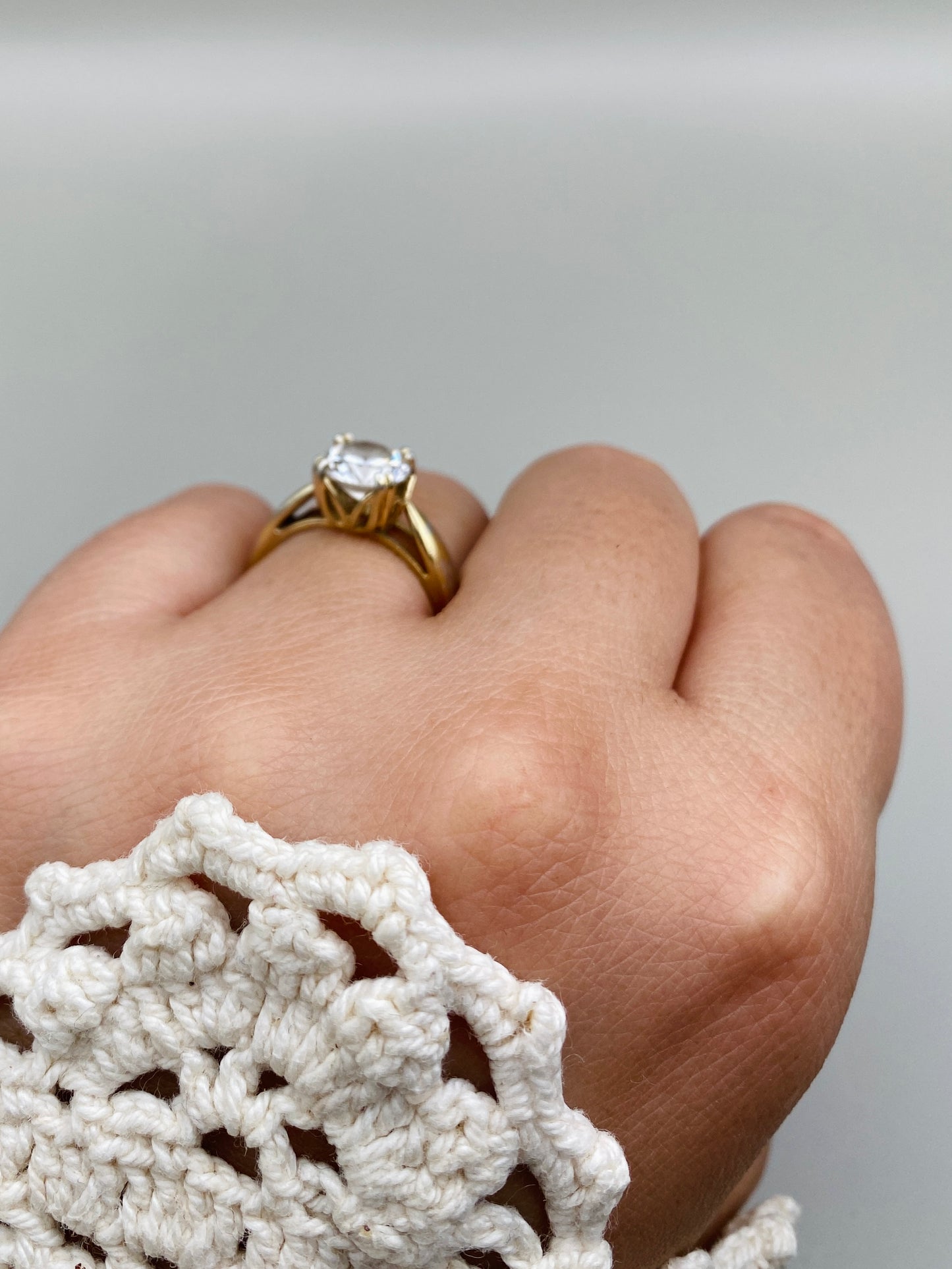 Bague Vintage VERMEIL avec gros zircon