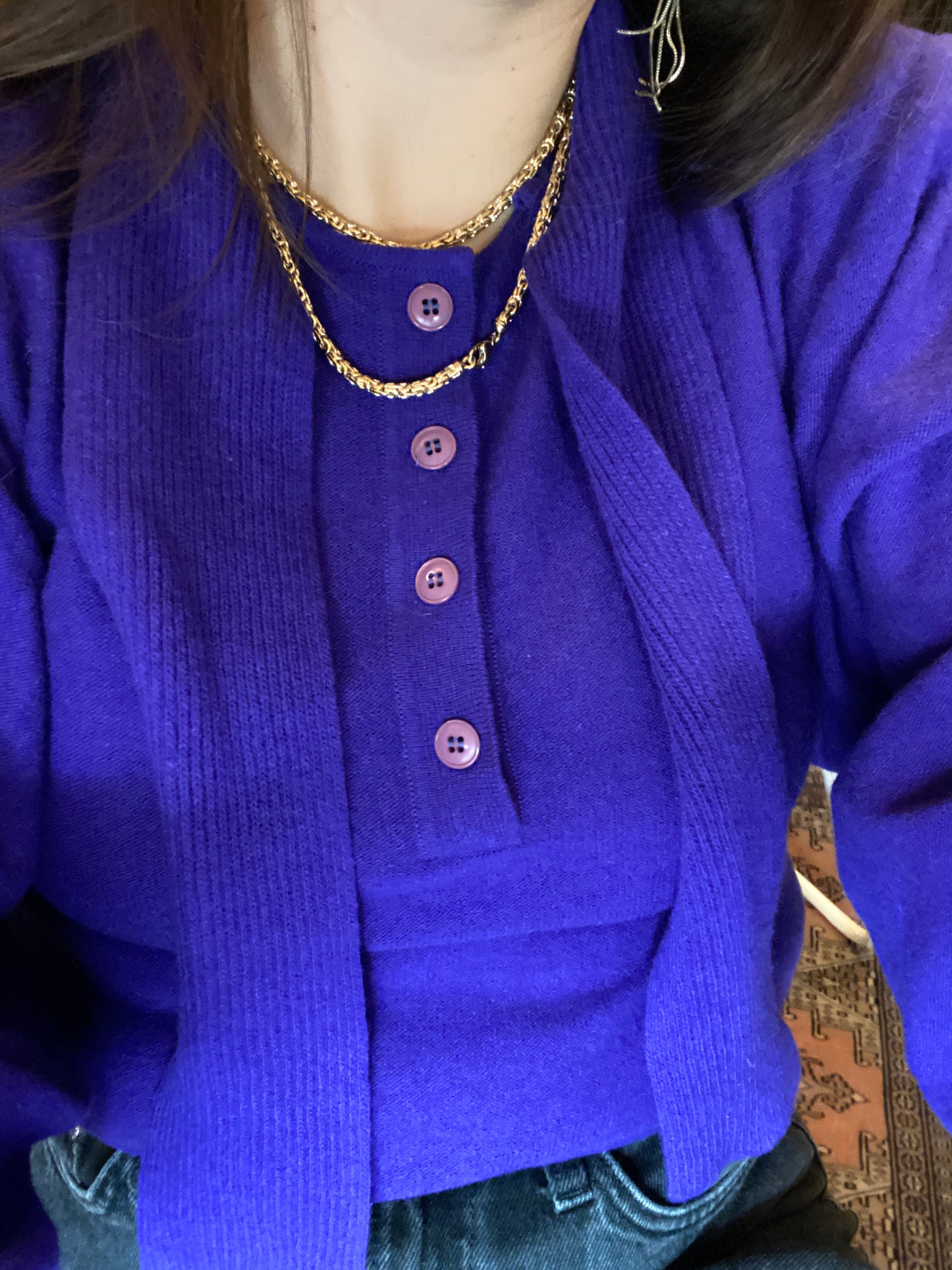 Collier Pierre Lang vintage – maille torsadée dorée (long)