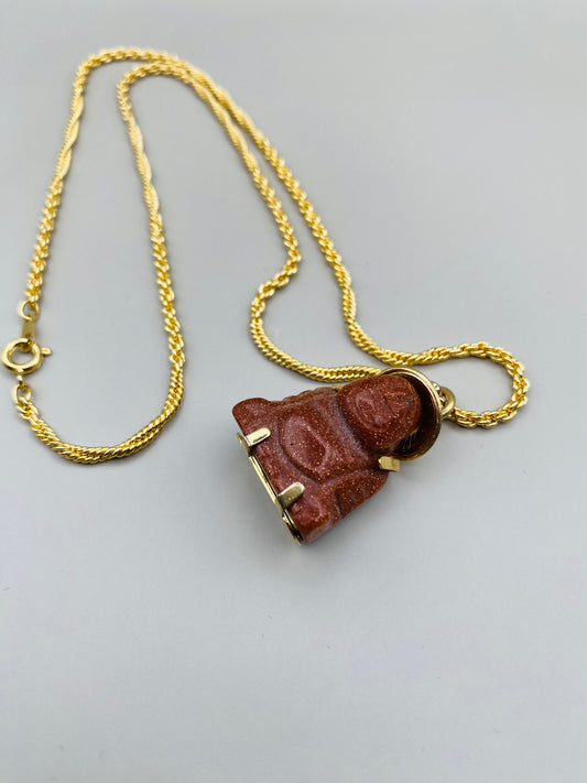 Collier Vintage 80s avec pendentif Bouddha