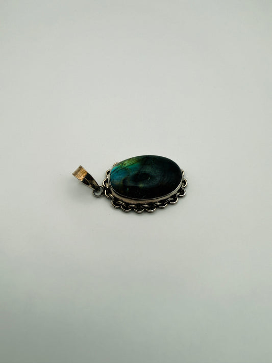 Pendentif vintage ovale argent 925