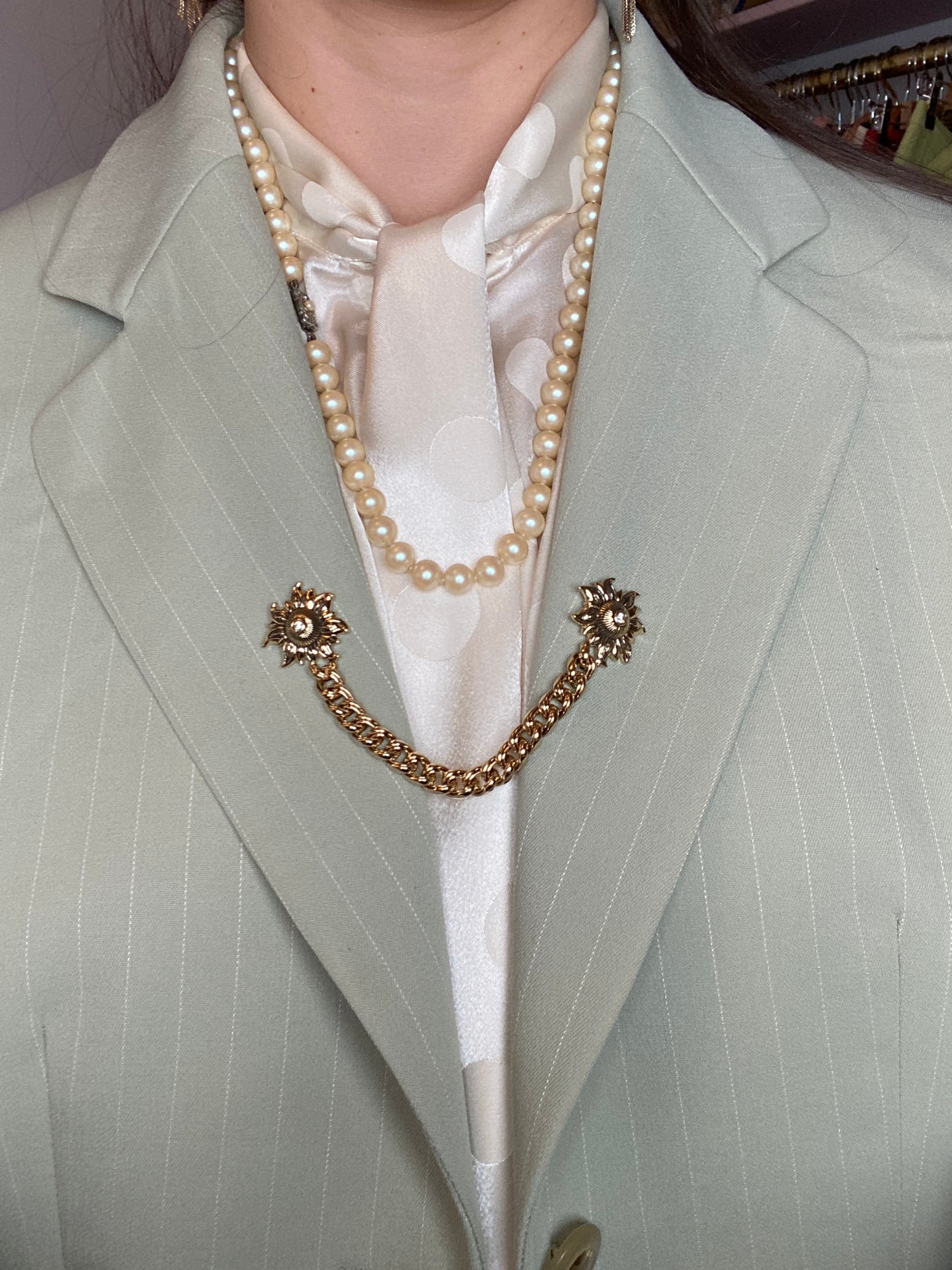 Collier Vintage en perles de verre nacrées