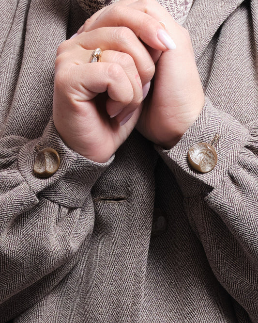 Tailleur pantalon vintage – fait main, laine fine, années 80