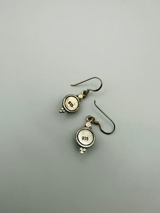 Boucles d’oreilles vintage en argent 925 & nacre