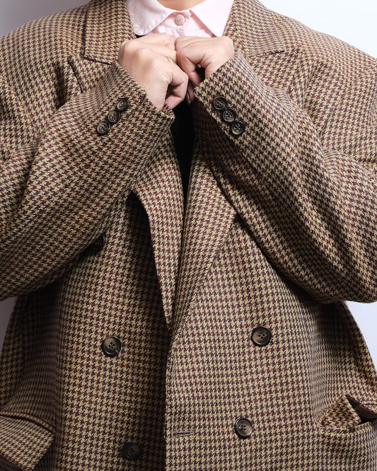 Blazer Homme Pierre Cardin — Motif Pied-de-Poule, Coupe Droite Classique