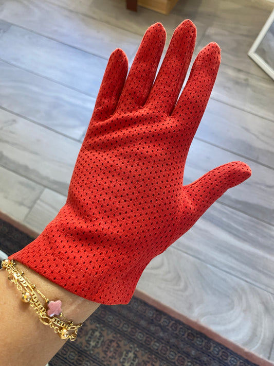 Gants courts vintage rouge