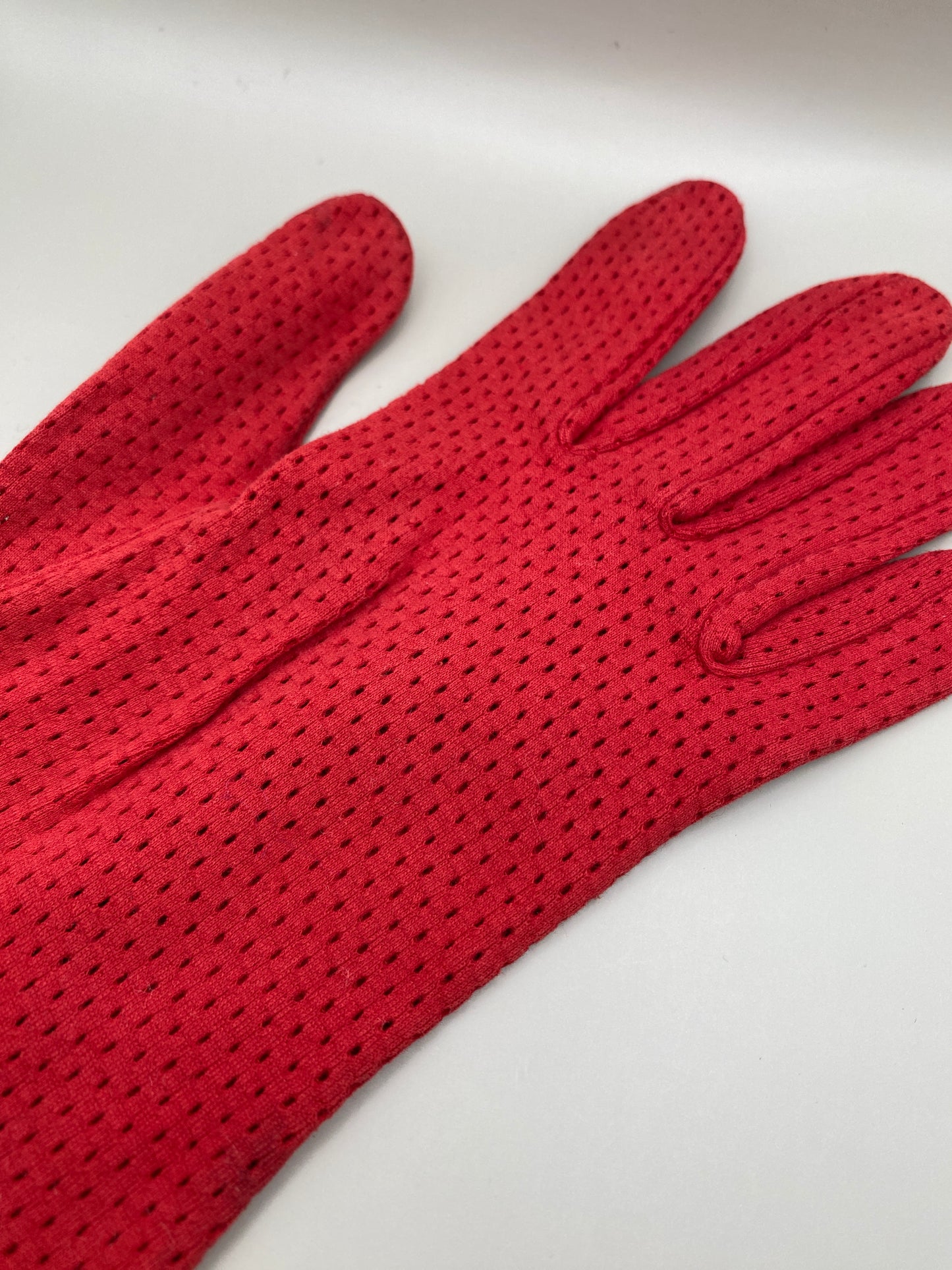 Gants courts vintage rouge