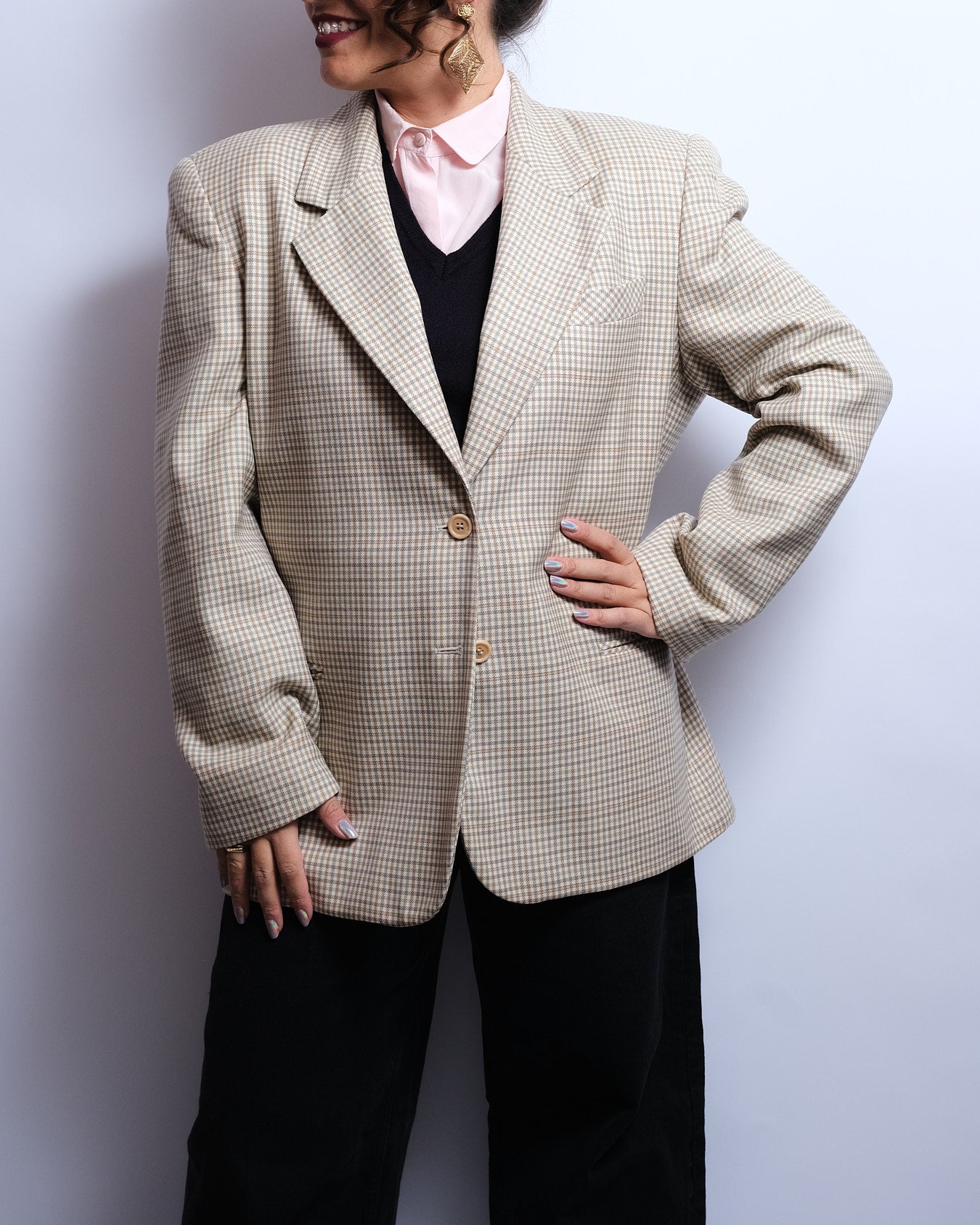 Blazer laine homme – coupe masculine oversize – années 1980