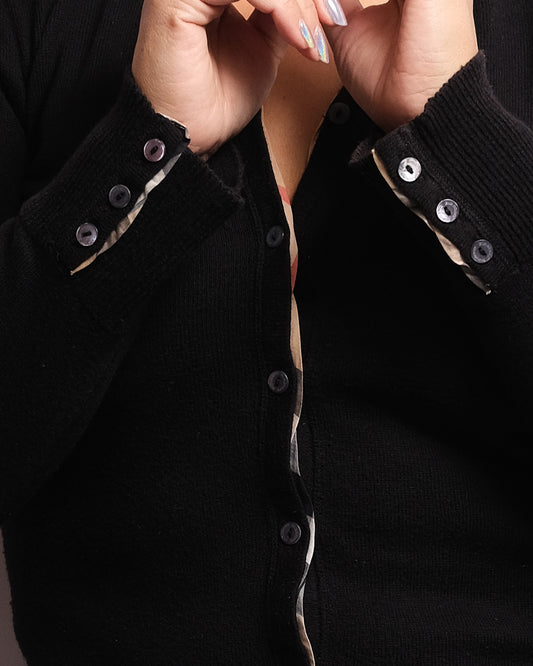 Cardigan Vintage Burberry – coton – Boutonnage classique