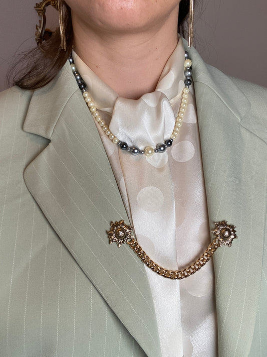 Collier Vintage en perles de verre nacrées