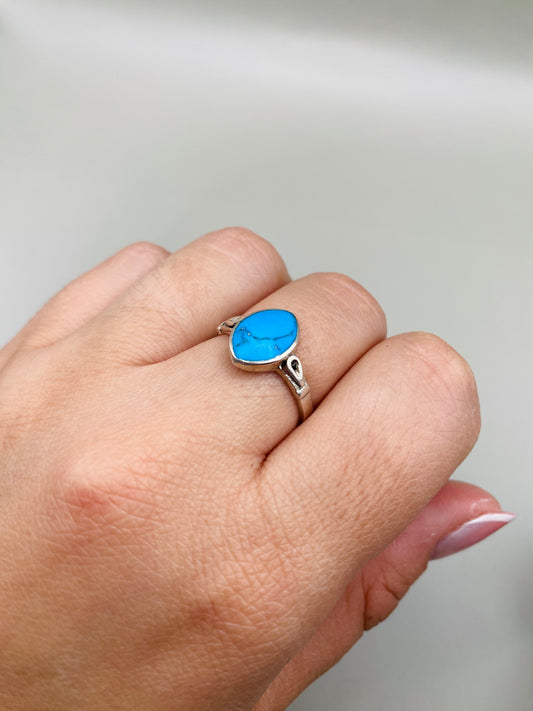 Bague Vintage argent 925 et turquoise