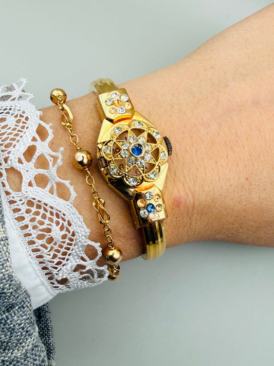 Montre bijou vintage Sargent
– cristal & design joaillerie