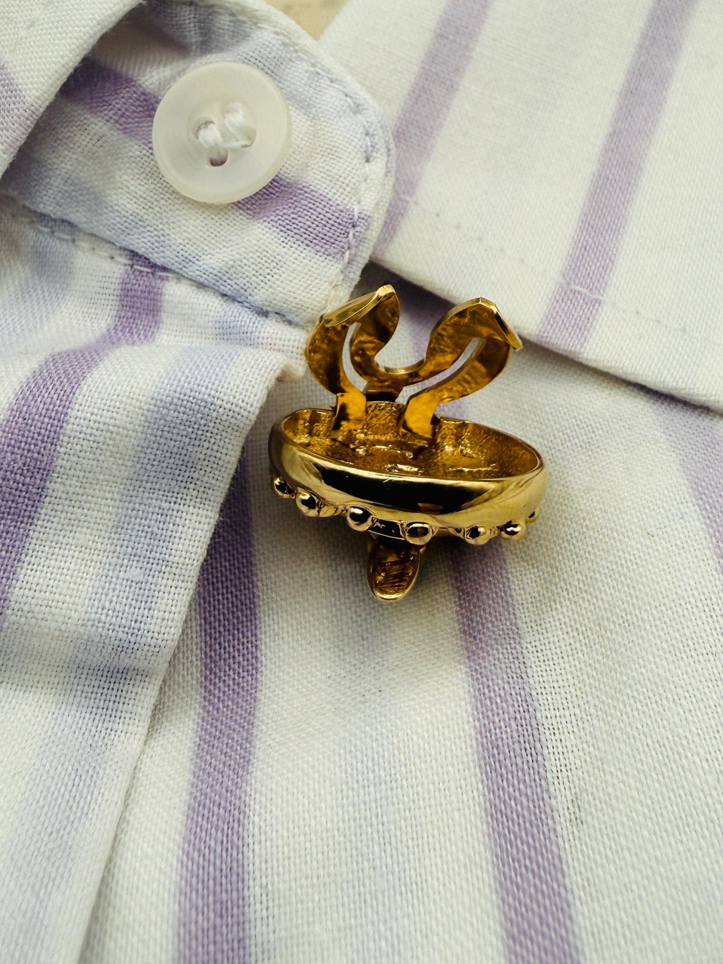 Cache Boutons Bijoux Pierre Lang Vintage — Ornement de Col Couture (années 80-90)