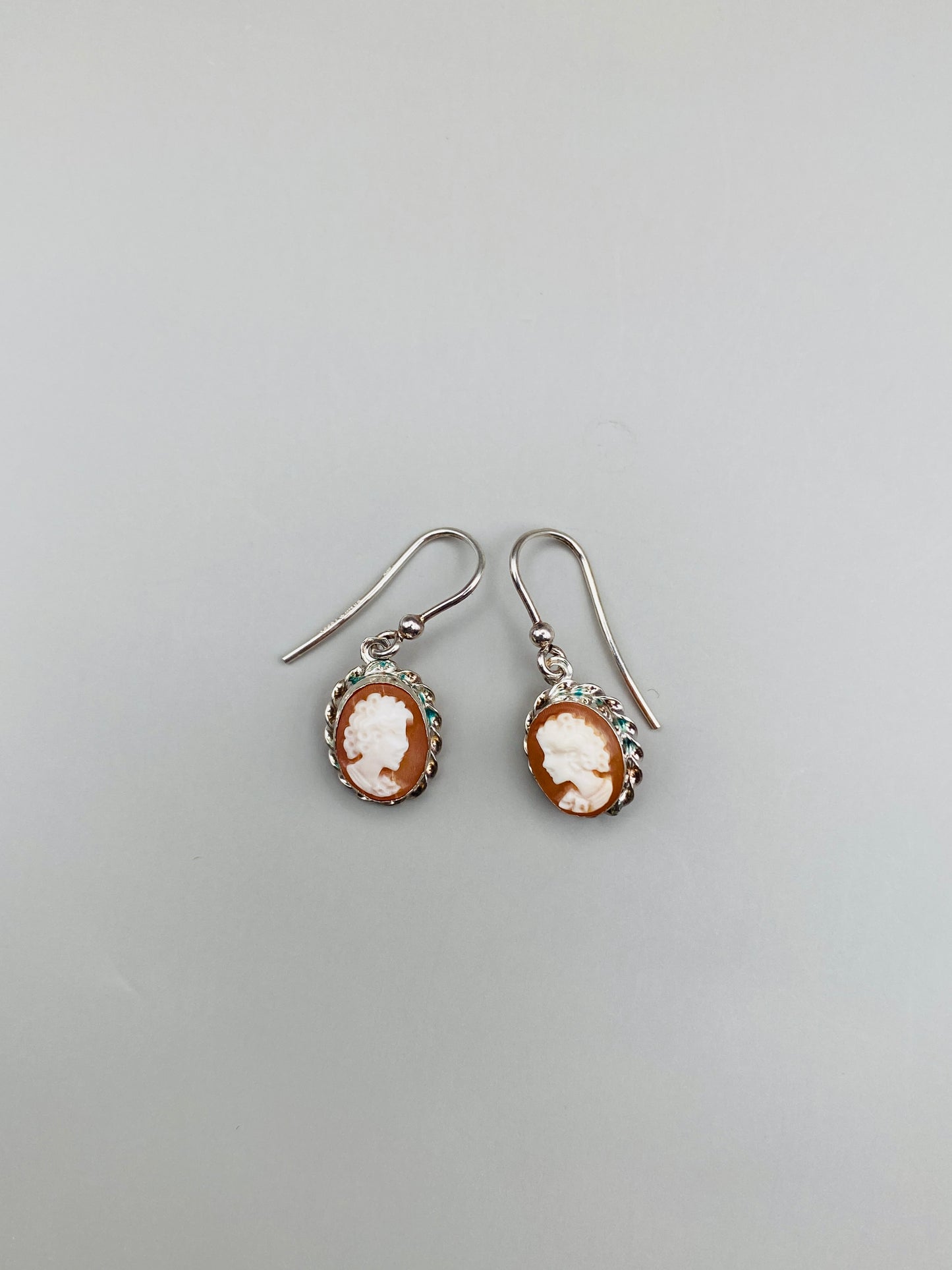 Boucles d’oreilles Vintage camées en argent 925