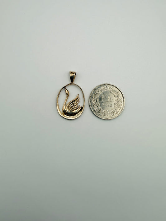 Pendentif vintage cygne en argent 925