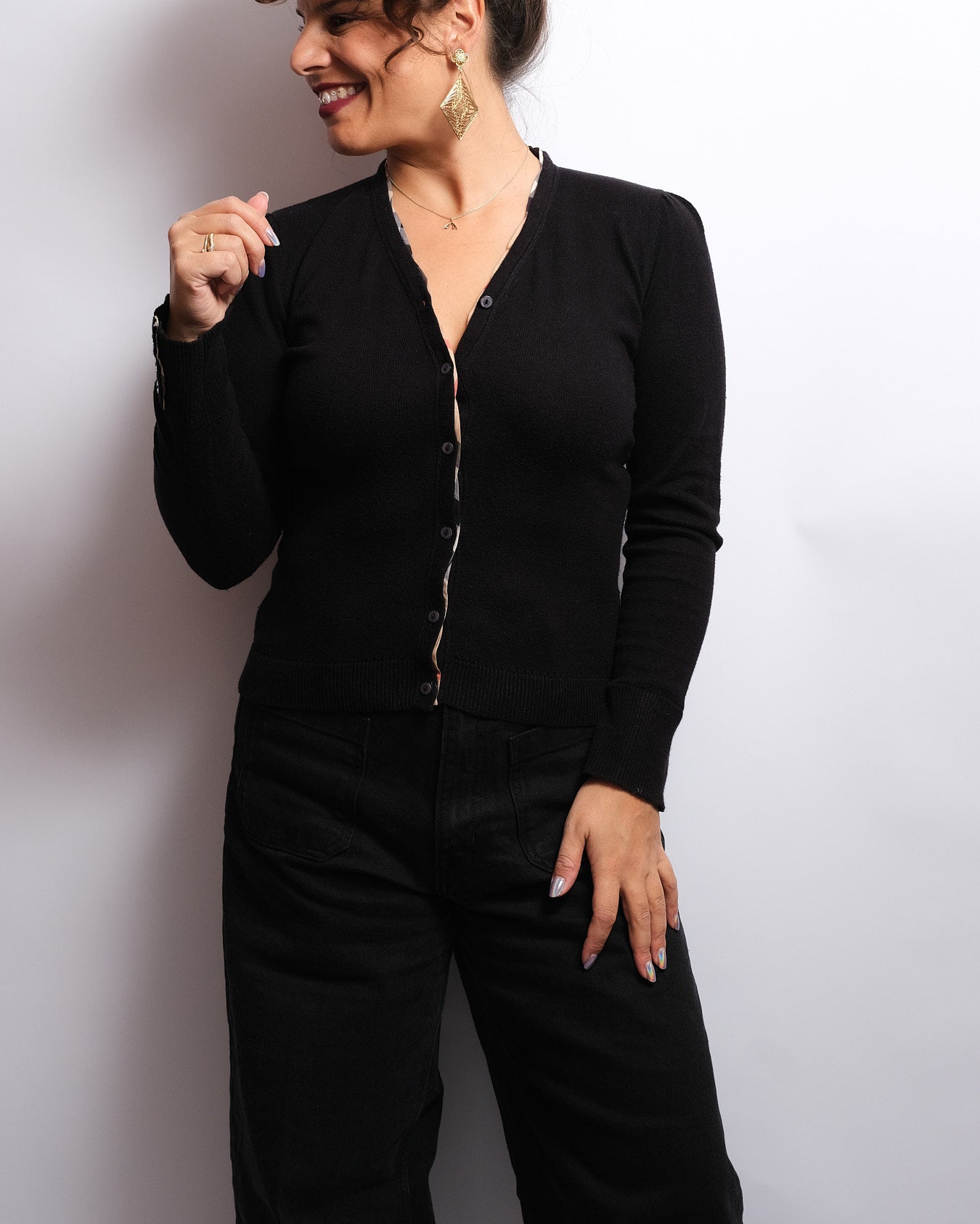 Cardigan Vintage Burberry – coton – Boutonnage classique