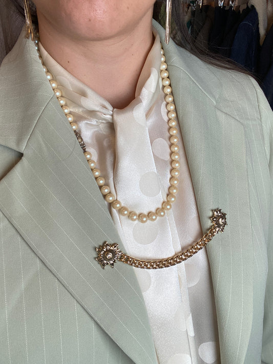 Collier Vintage en perles de verre nacrées