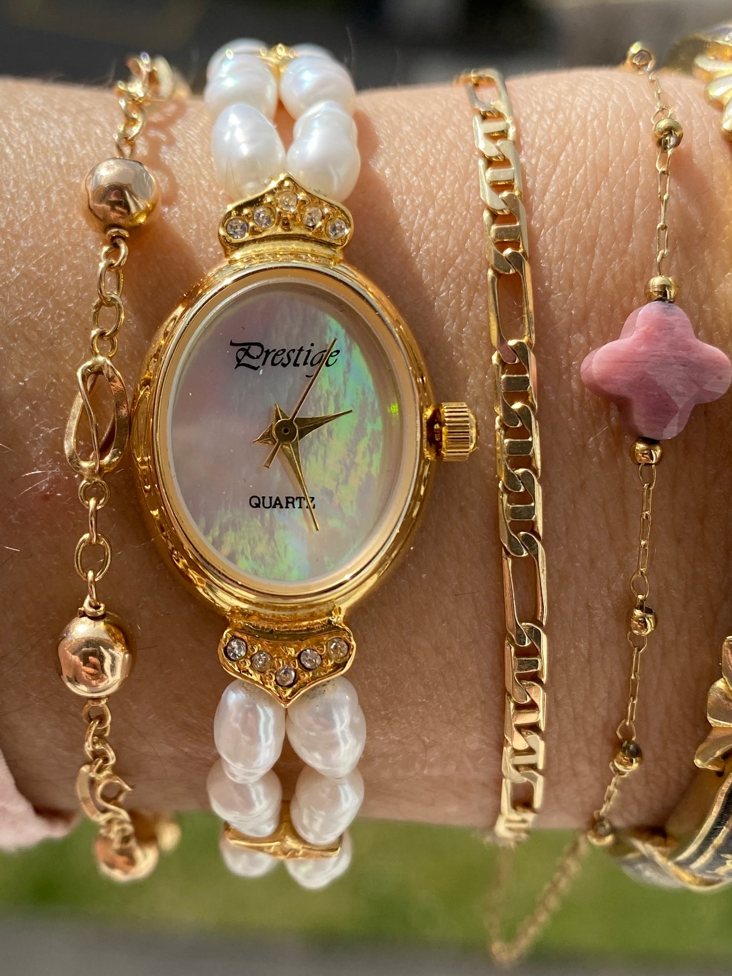 Montre Vintage PRESTIGE en perles d’eau douce