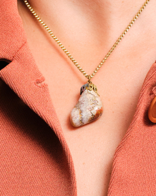 Collier Vintage avec pierre naturelle