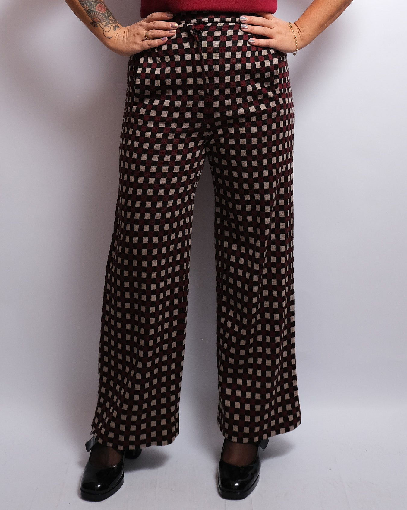 Tailleur Sonia Rykiel Paris – veste & pantalon – motif carreaux – années 1990