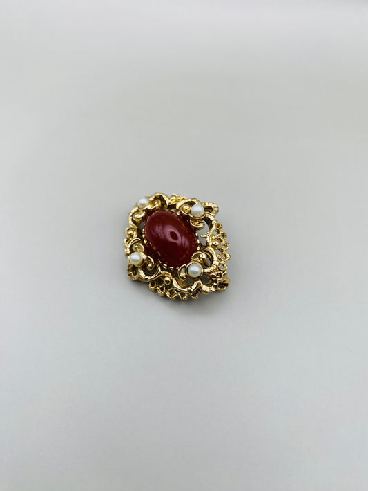 Broche vintage perle et pierre