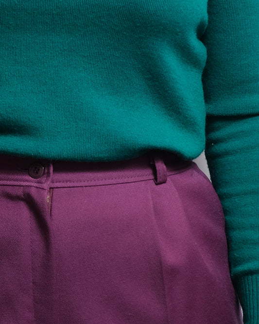 Pantalon Vintage en Laine – Violet – Années 80
