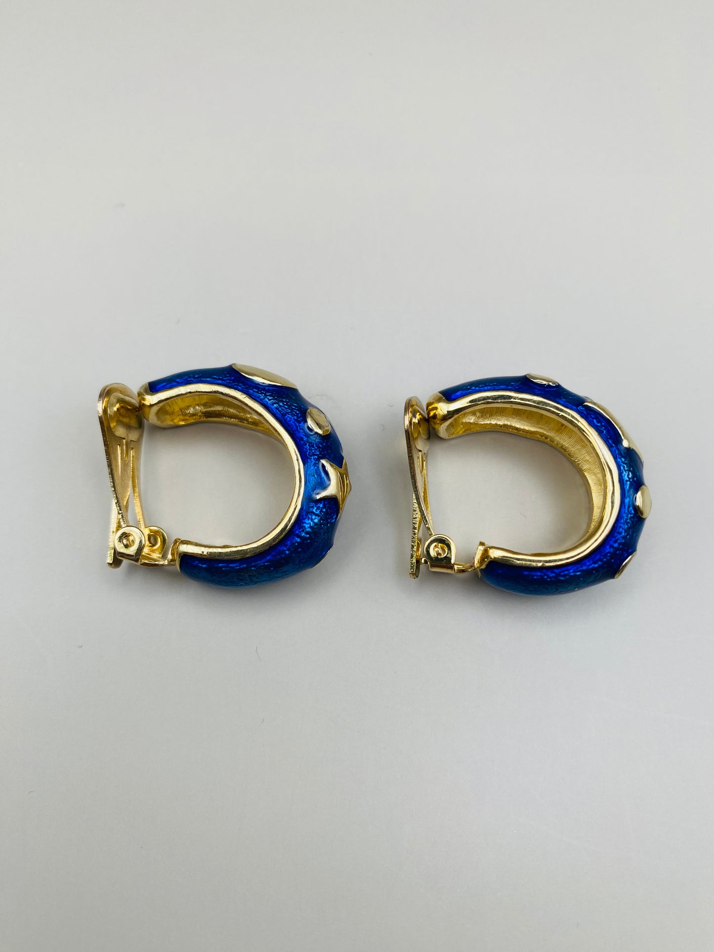 Clips Vintage dorés émaillés 90s