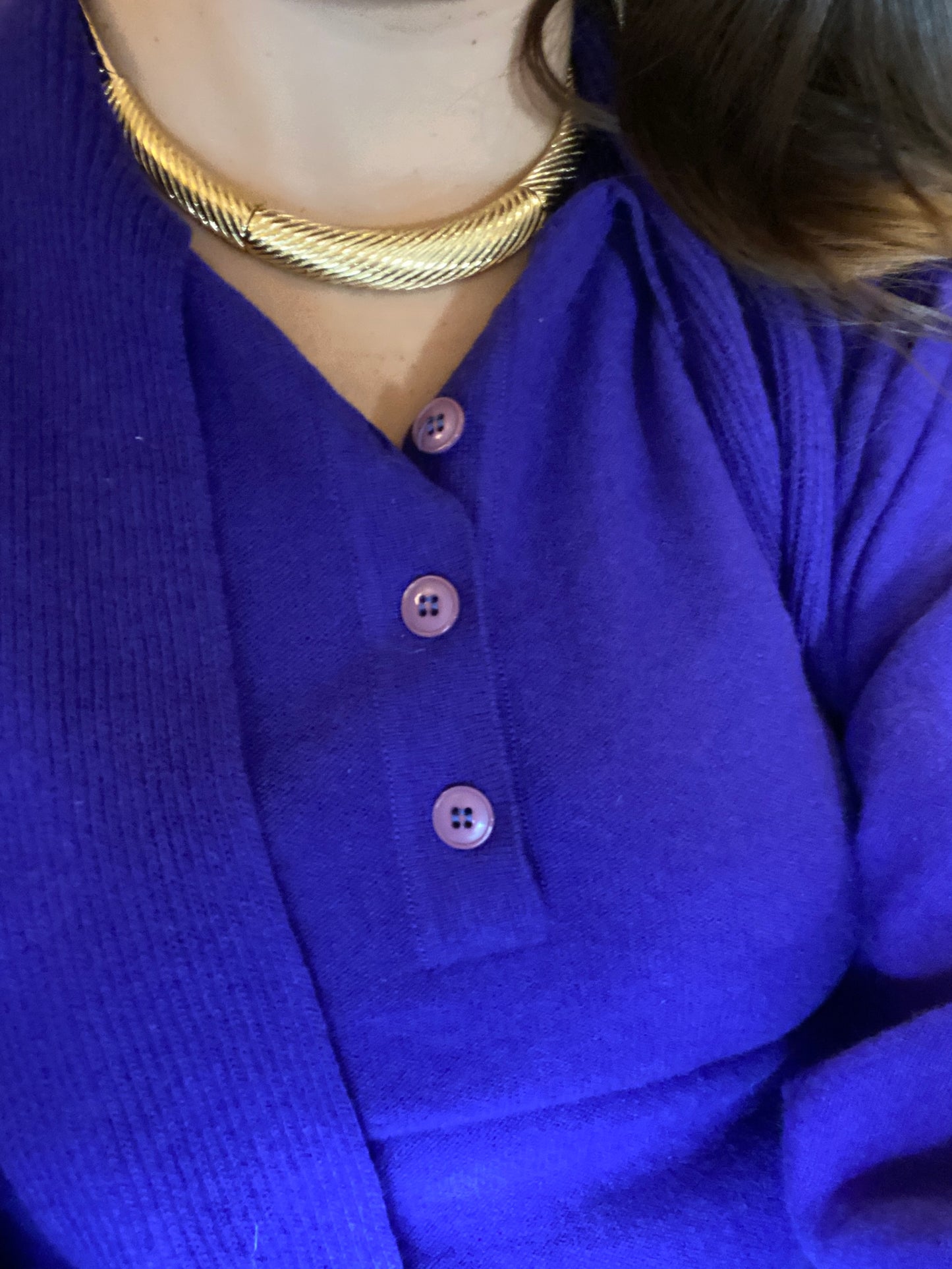 Collier Pierre Lang vintage – plastron doré texturé