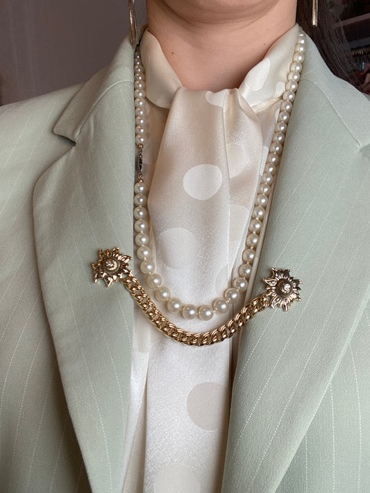 Collier Vintage en perles de verre nacrées