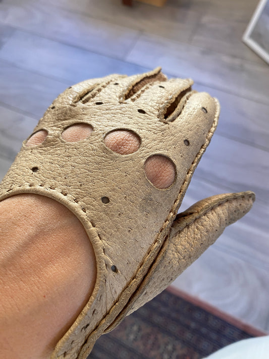 Gants en cuir courts vintage