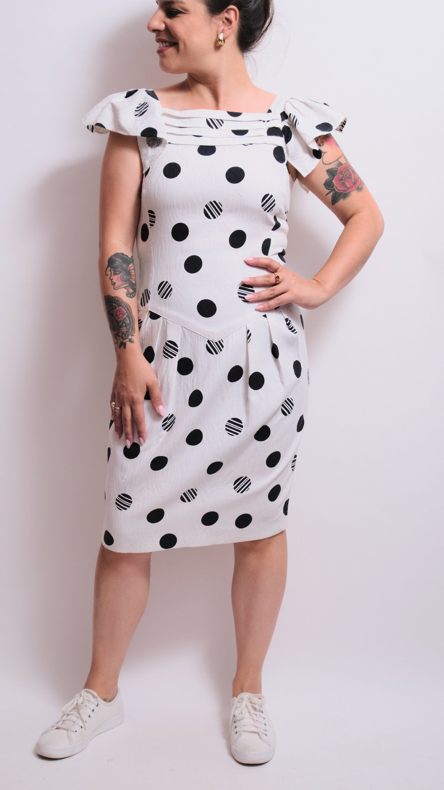 Vintage 80s polka dot dress