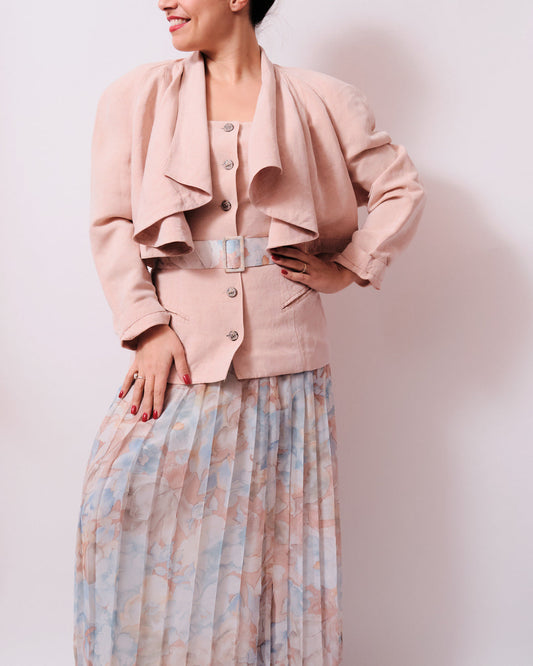 Veste 80s rose poudré