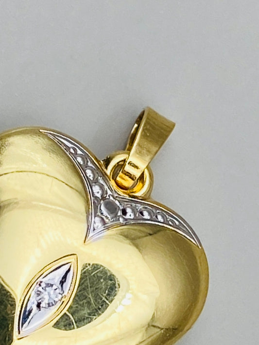 Pendentif cœur vintage en or 18 carats