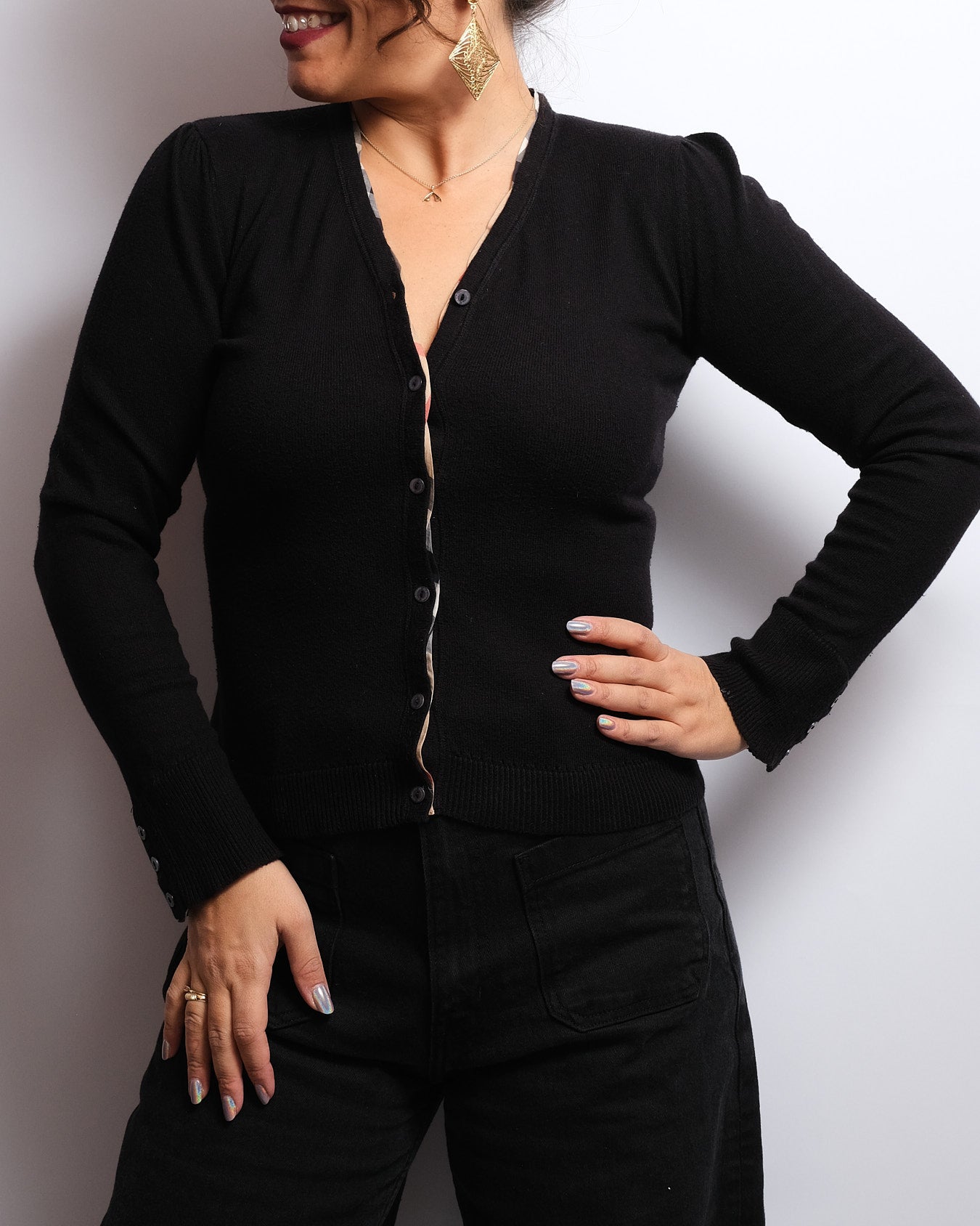 Cardigan Vintage Burberry – coton – Boutonnage classique