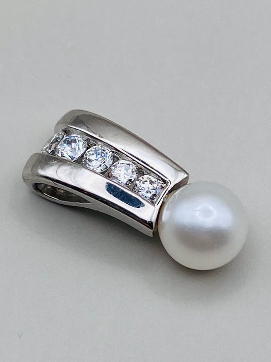 Pendentif vintage en argent 925 & perle de culture