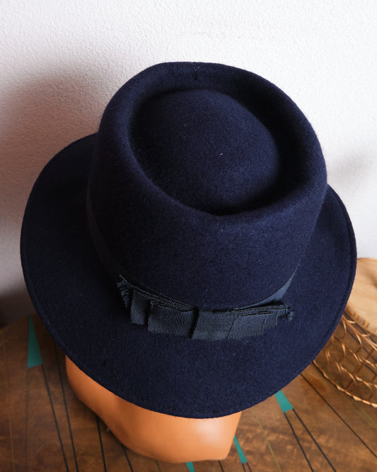 Chapeau vintage marine en laine – Made in Italy