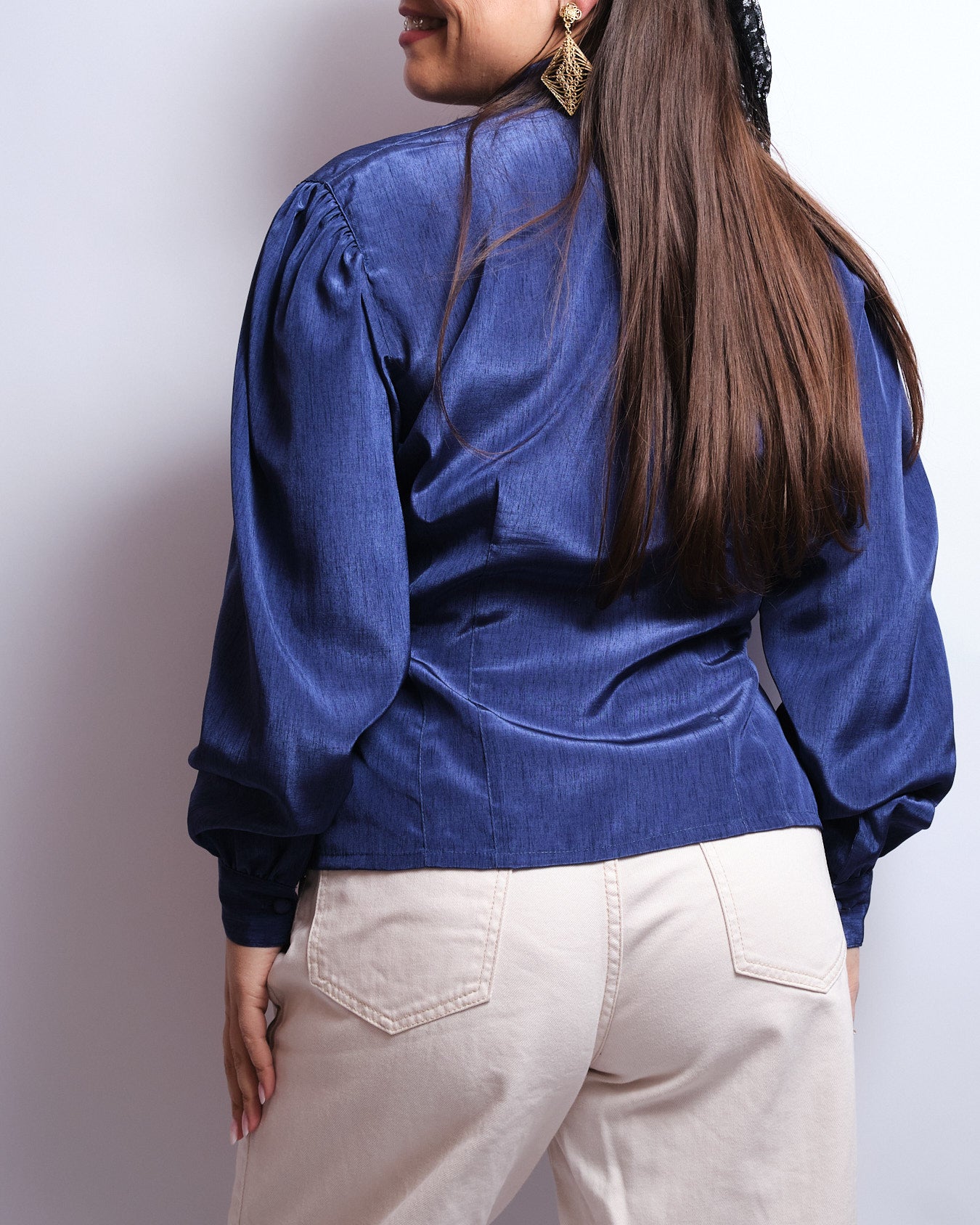 Chemisier vintage à lavallière – années 80