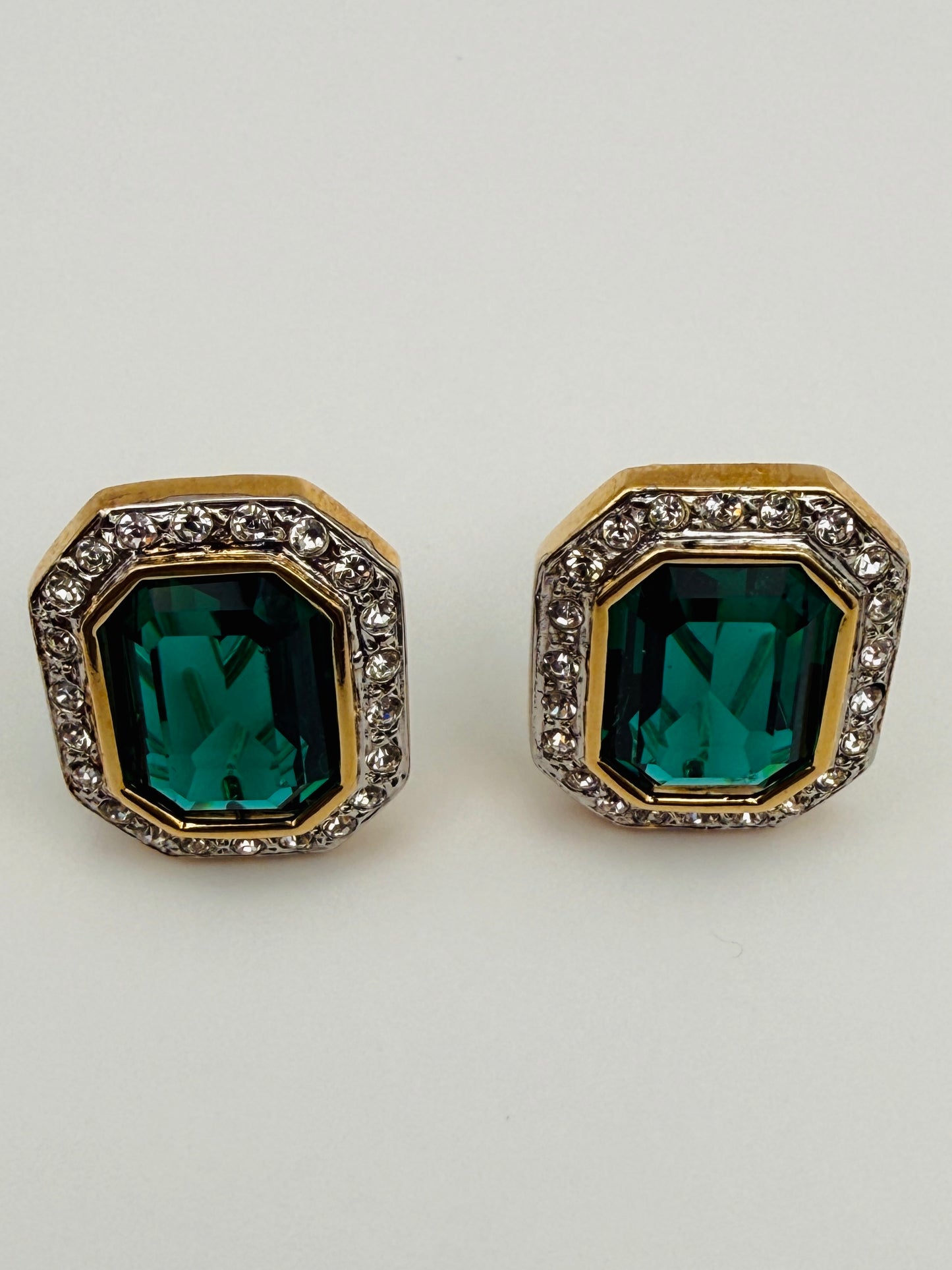 Boucles d’oreilles vintage vert émeraude