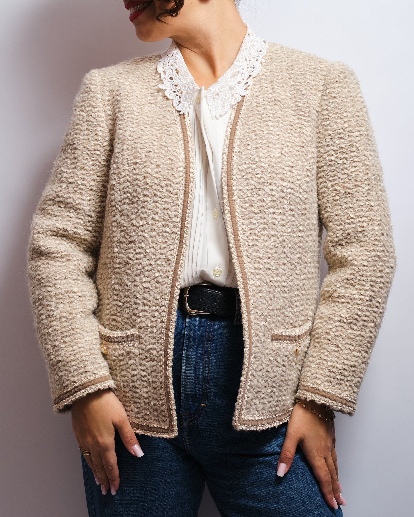 Cardigan Vintage 80s Rose Bertin