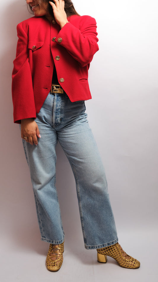 Blazer Kemper vintage en laine & cachemire — années 80/90