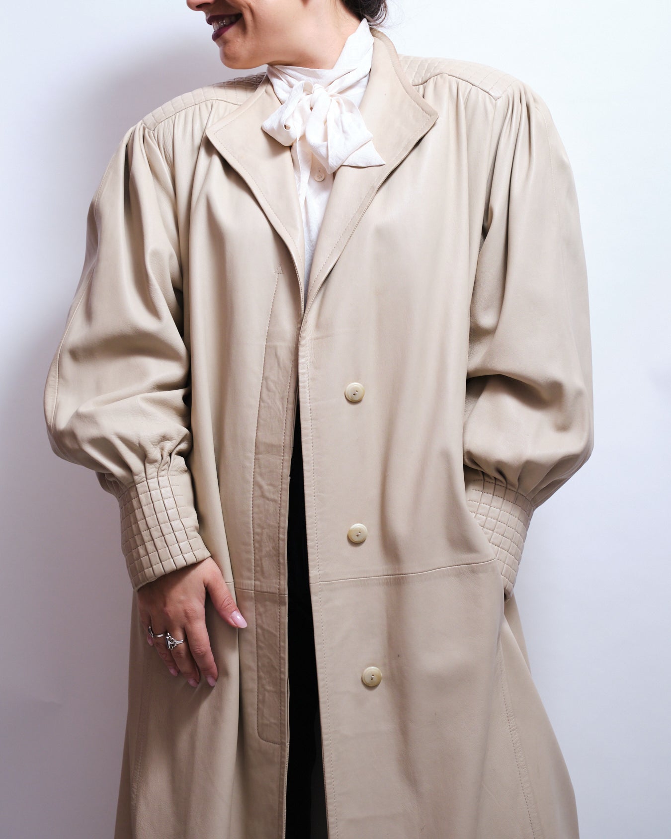 Manteau Vintage 80s en cuir